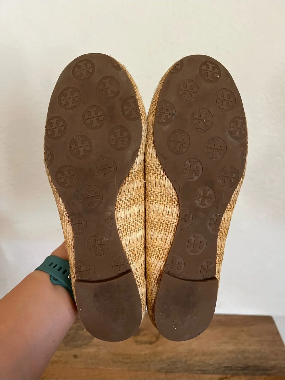Tory Burch Reva Raffia Straw Ballet Flat Size 7M